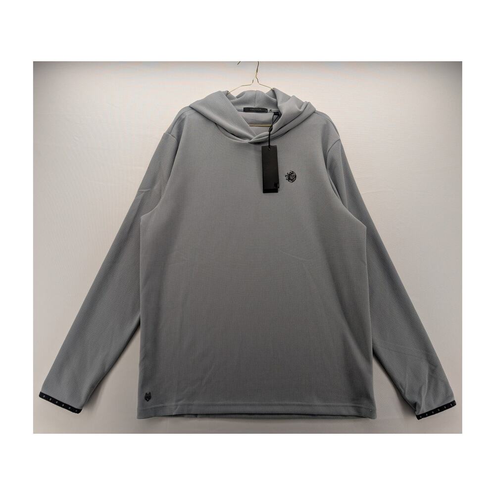NWT Greyson Traverse Lightweight Stretch Waffle Hoodie in Pacific Fog sz Large